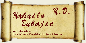 Mahailo Dubajić vizit kartica
